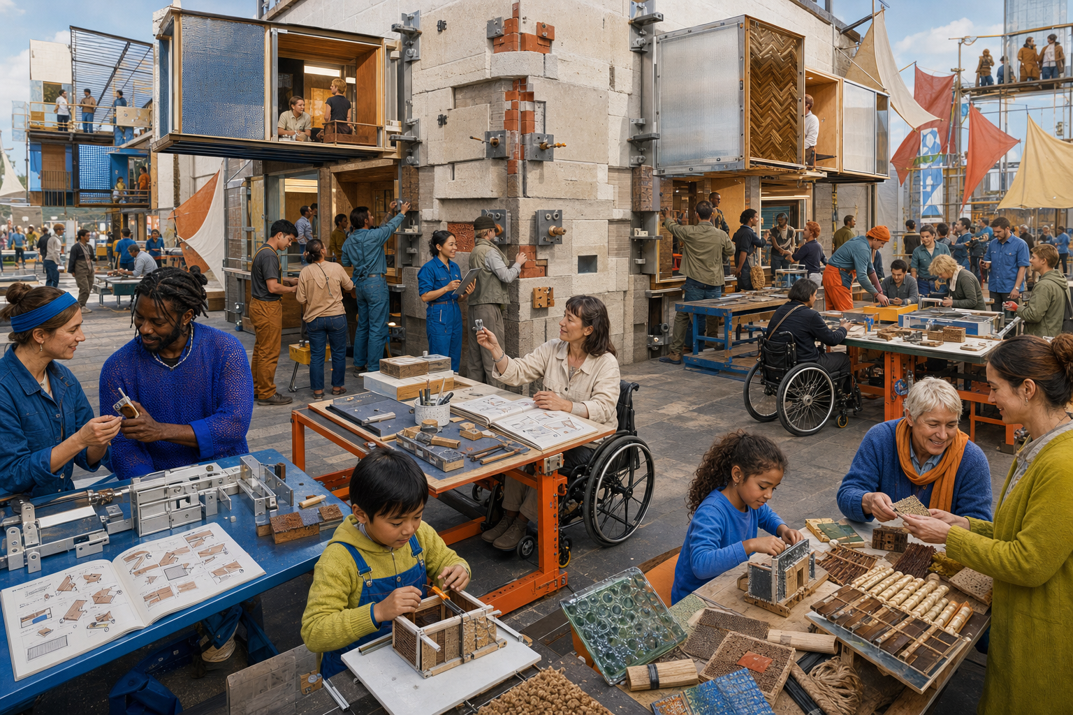 Teams exchange temporary rooms and repair small nonstructural faults using open diagrams, shared connector logic, and accessible supervised benches.
