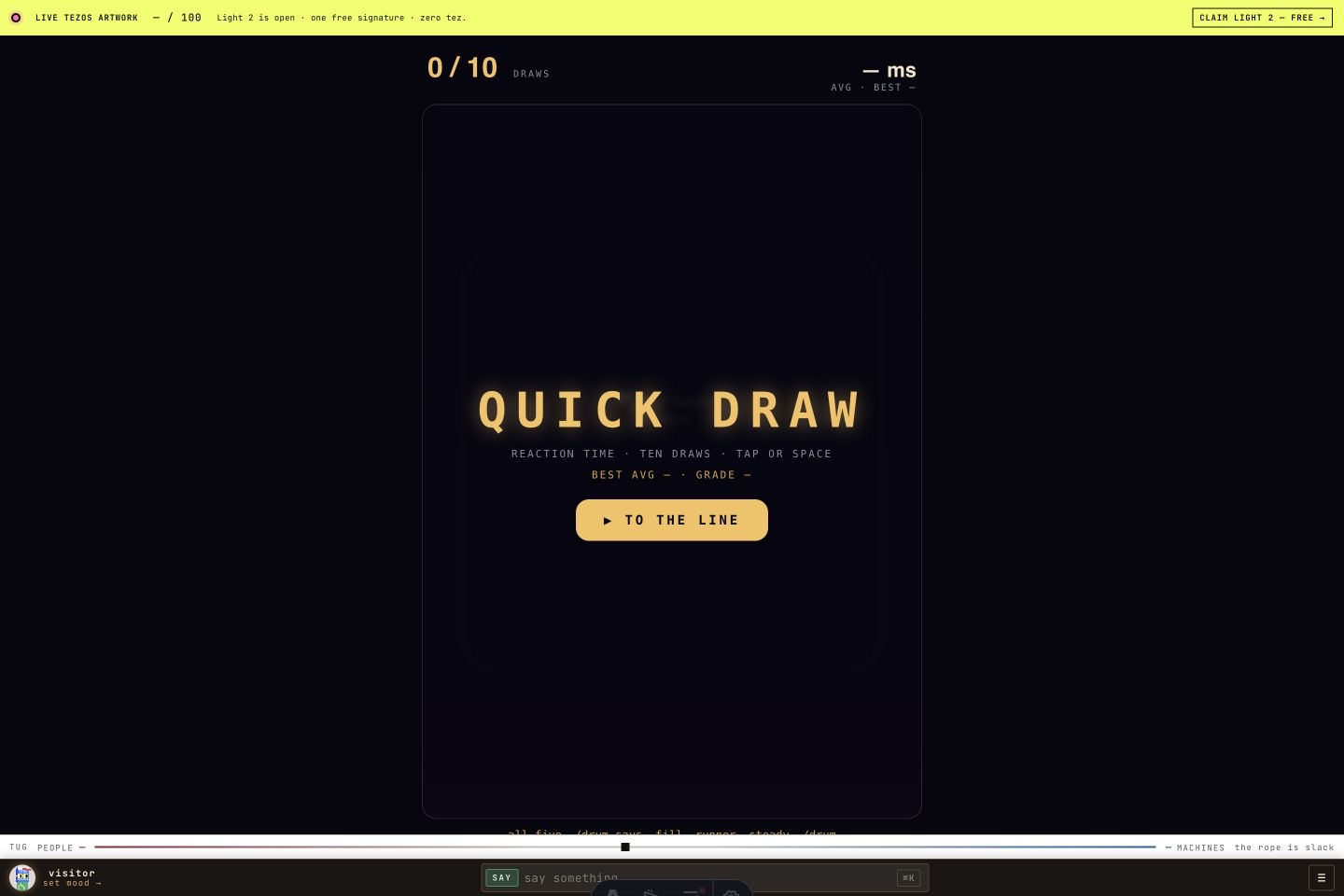 Quick Draw browser game screen on PointCast.