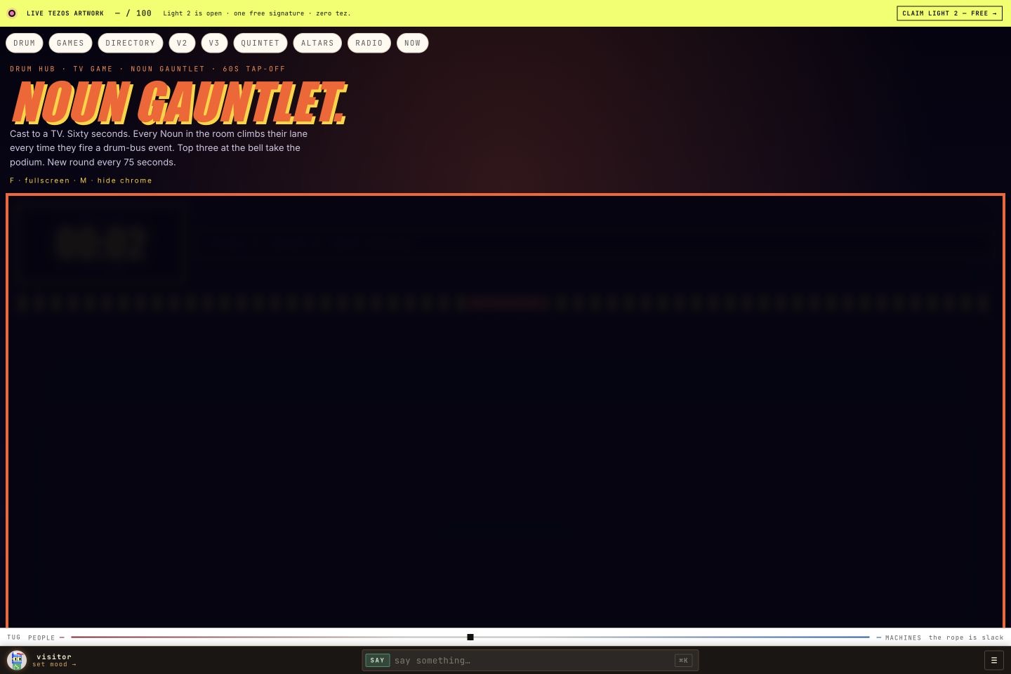 Noun Gauntlet browser game screen on PointCast.