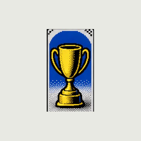 A small gold trophy cup