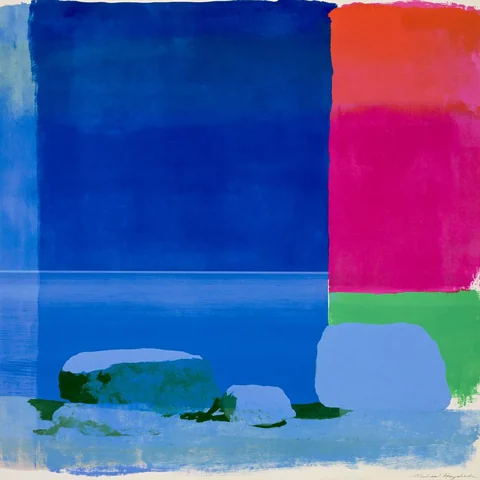 Klein-blue night sea, nothing else awake — Midjourney source reference
