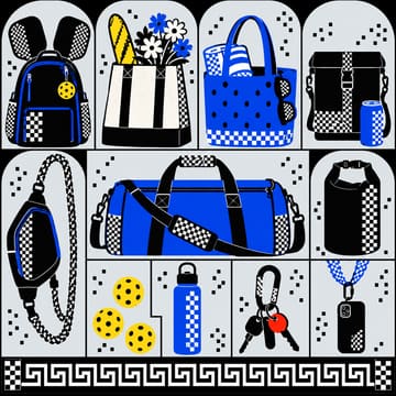 Illustrated specimen sheet of bags