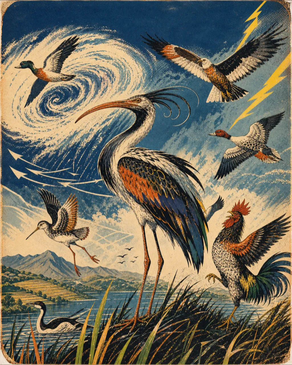 Original storm-bird creature-class field plate made for the Saturday Myth Machine