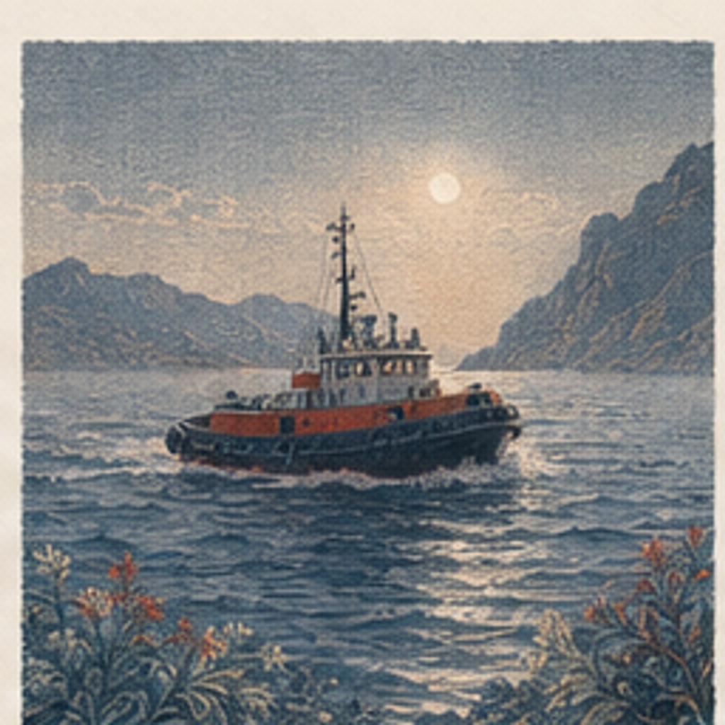 Red Tug Moon collectible artwork