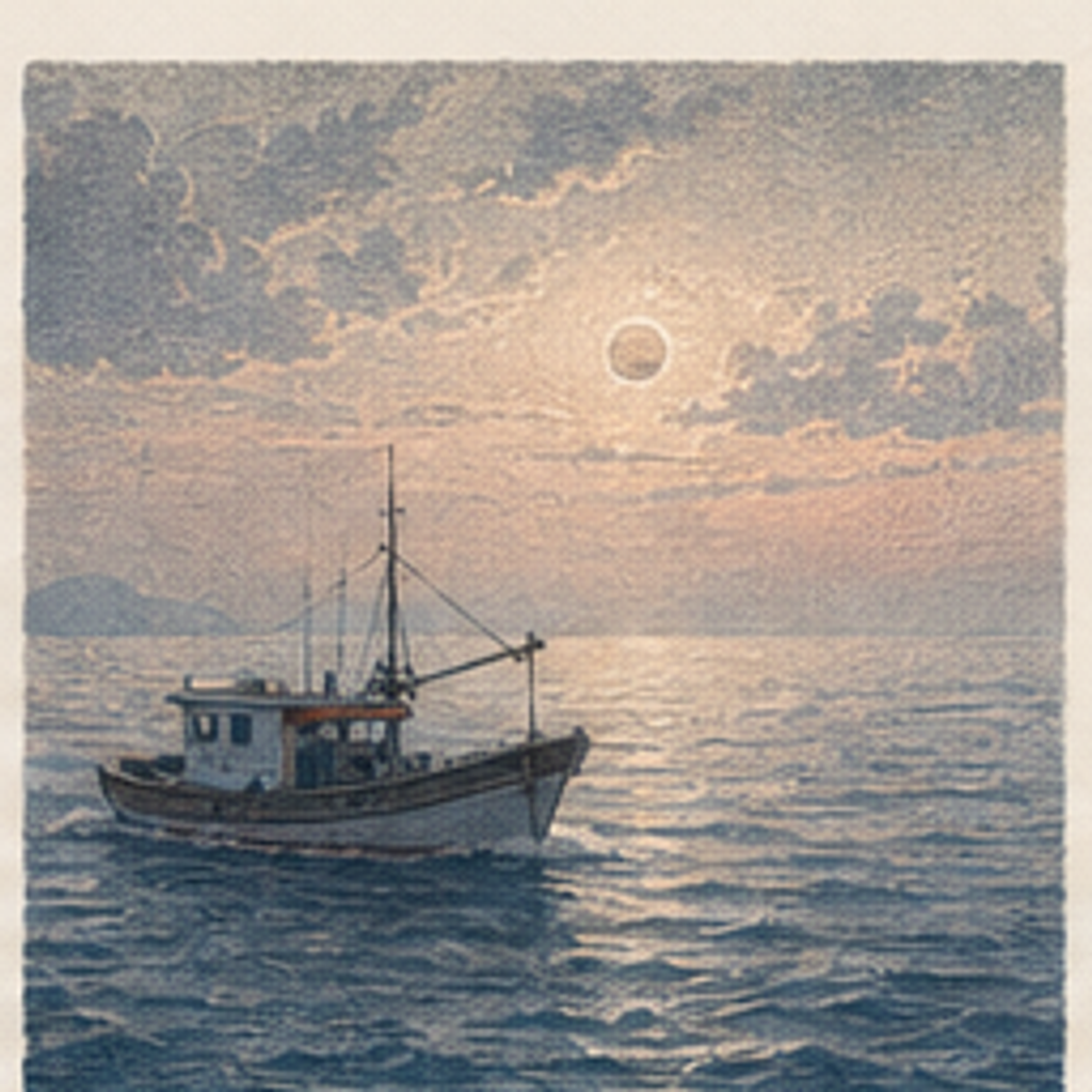 Pearl Fishing Boat collectible artwork