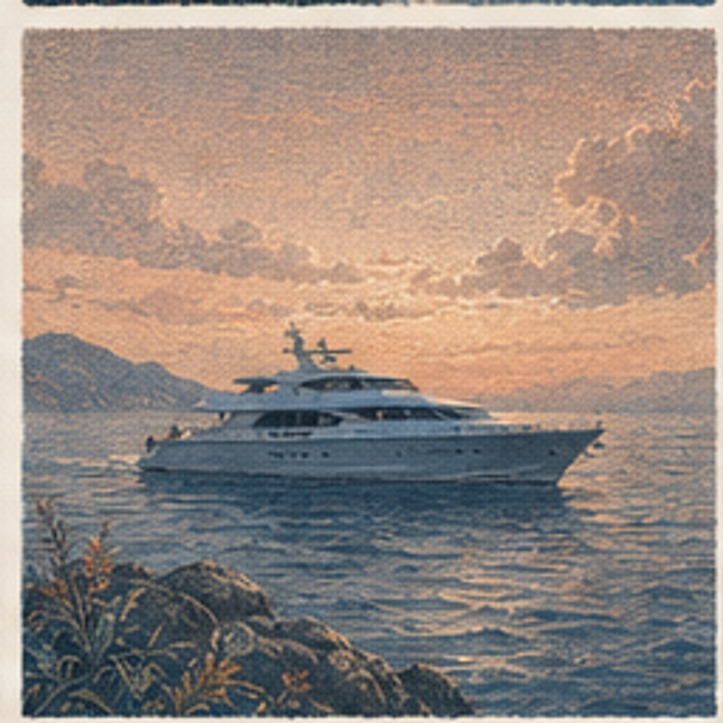 Champagne Yacht Morning Ocean collectible