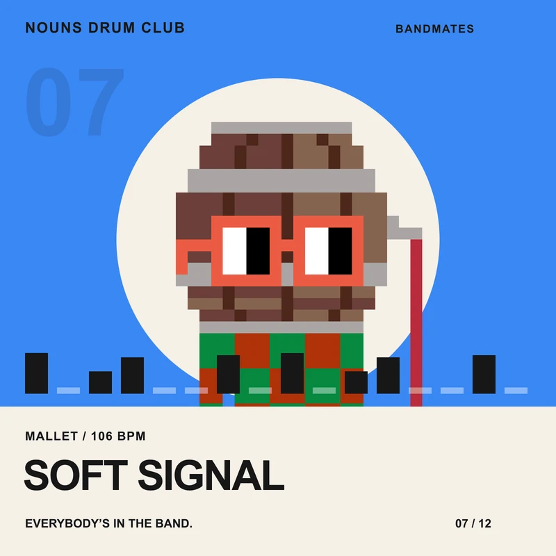 Soft Signal, a playable Nouns Drum Club mallet Bandmate