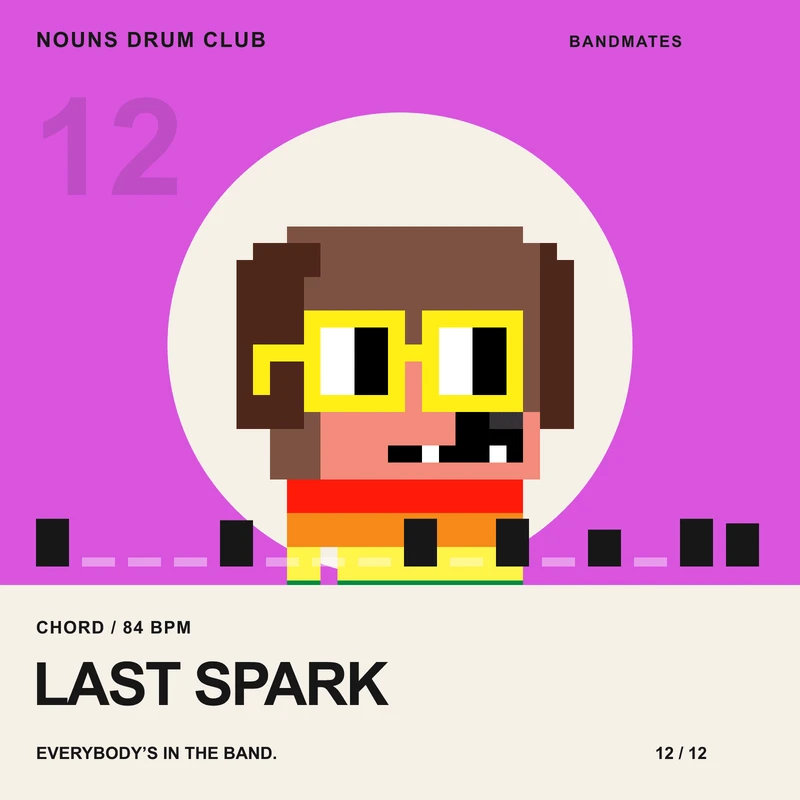 Last Spark, a playable Nouns Drum Club chord Bandmate