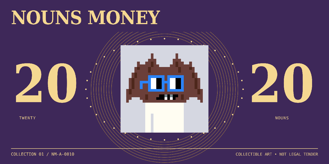 Golden Cosmos: Nouns Money collectible art design using actual Nouns #9