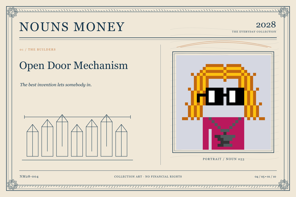 Open Door Mechanism: authentic Noun #53, digital artwork serial NM28-004