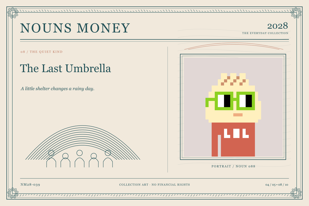 The Last Umbrella: authentic Noun #88, digital artwork serial NM28-039