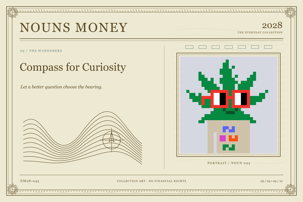 Compass for Curiosity: authentic Noun #94, digital artwork serial NM28-045