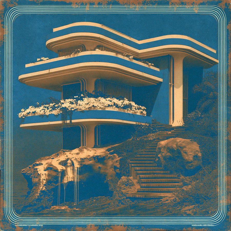 Round-cornered terrace pouring into the sea