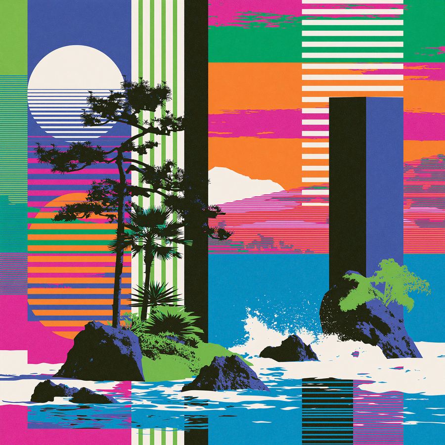 Magenta stripe storm through the pines