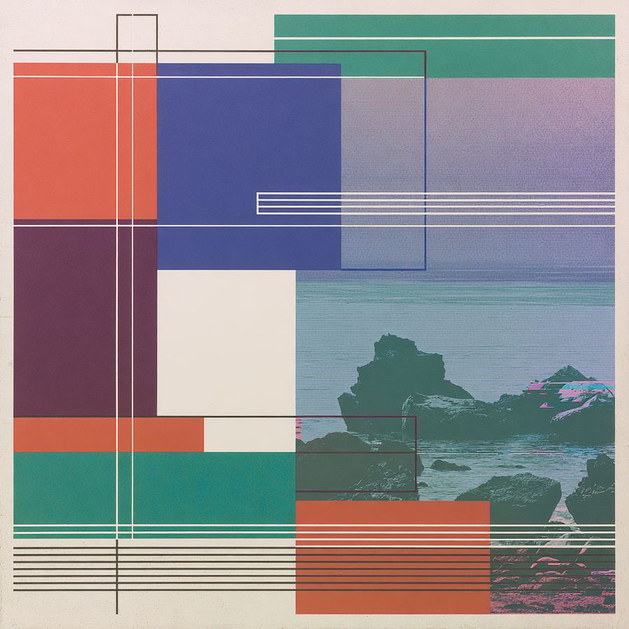 Blueprint grid holding three grey rocks