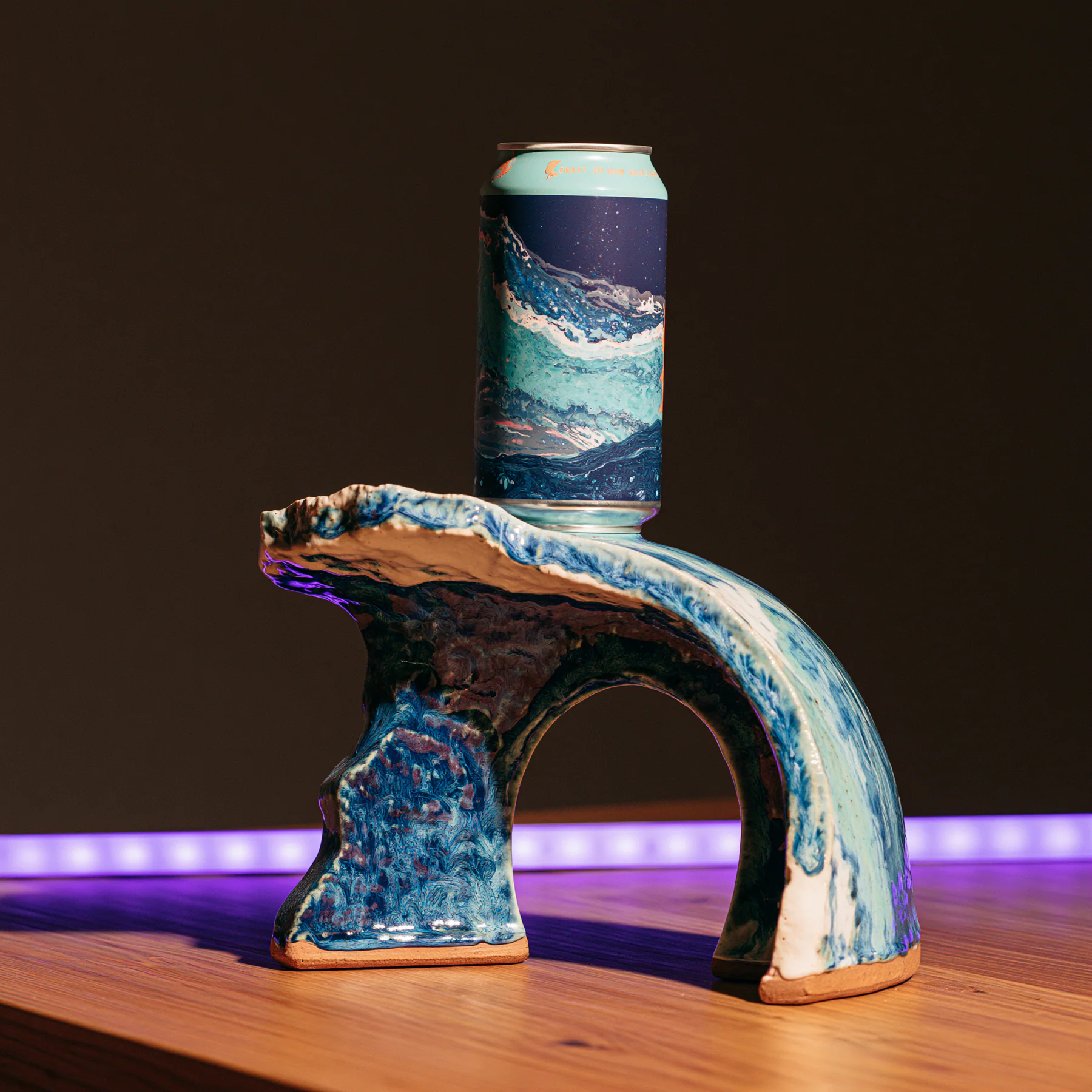 Blue arch wave pedestal