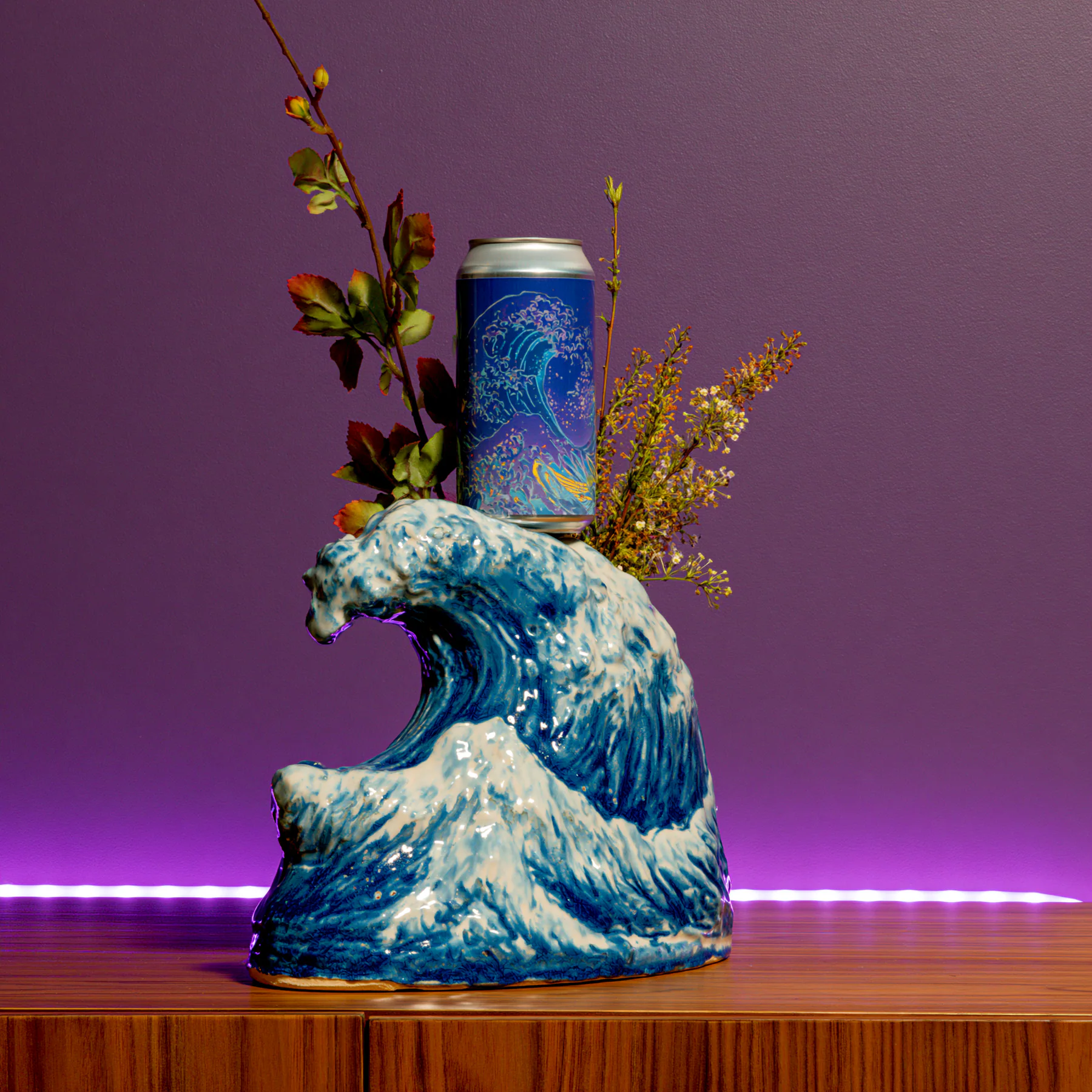 A surreal flower wave from the PointCast Year One Midjourney archive